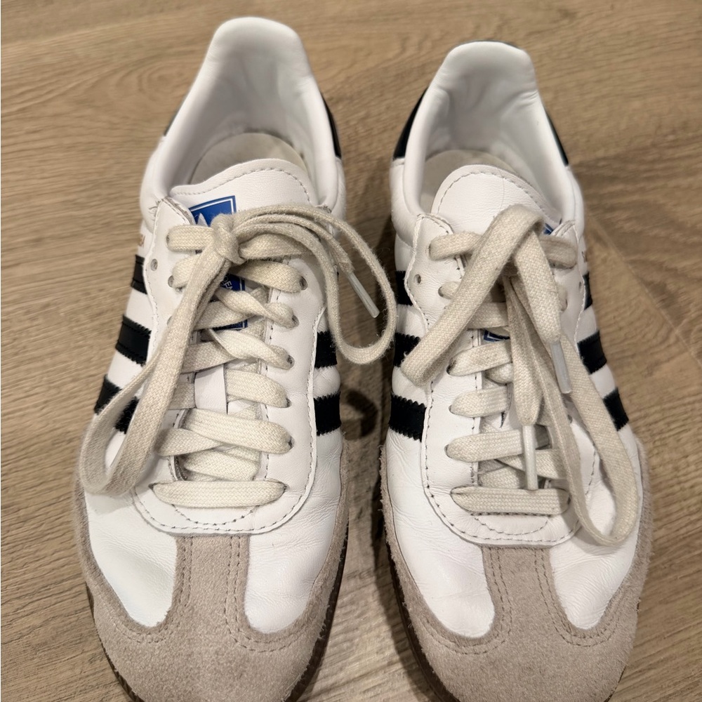 Adidas Samba White and Black Shoes - Picture 2 of 5